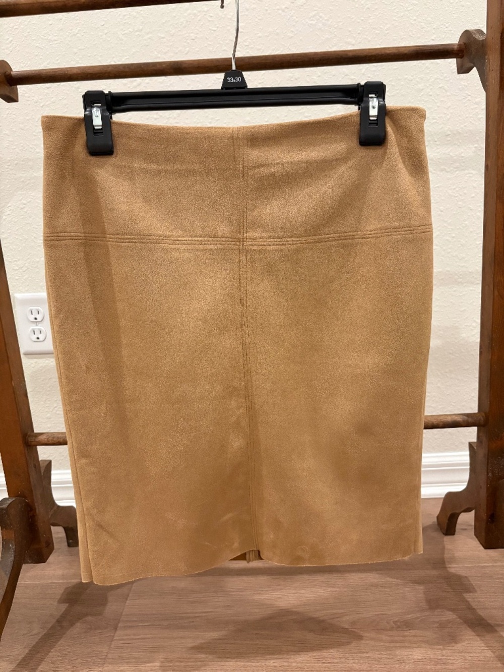 Kensie Women's Solid Brown Polyester Casual Pencil & Straight Mini Skirt